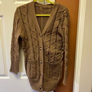Cozy Brown Knit Cardigan